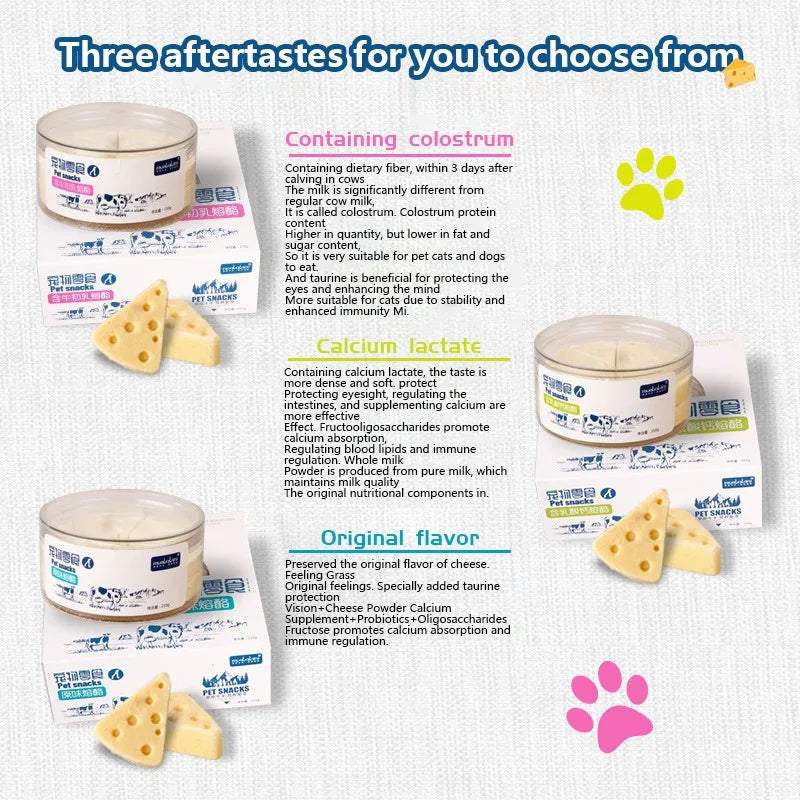 Cat Dog Snacks Freeze-dried Cheese Calcium Supplement Milk Tablets Nutritious Probiotics Promote Intestinal Digestion Pet Food