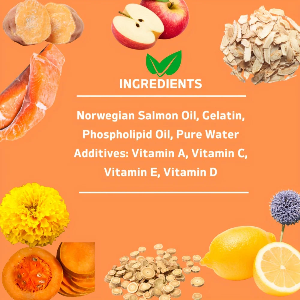 60 Capsules Amazing Omega 3 Fish Oil for Dogs and Cats - Omega 3 for Dogs and Cats Shedding and Skin Health For Dog Dry Skin