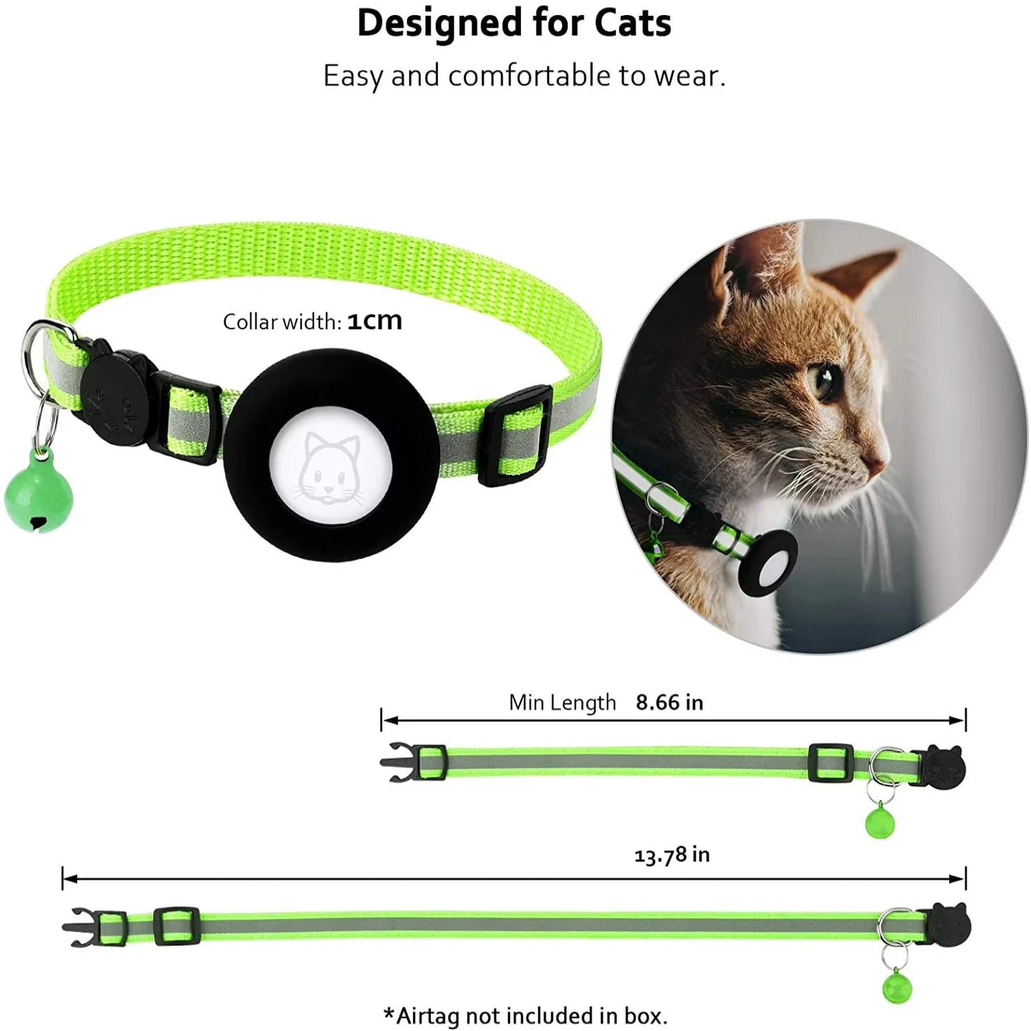 Pet Cat GPS  Tracking  with Holder Reflective Cat Collar with Bell Ring Locator Pet Accessories  paw