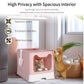 Large Enclosed Cat Litter Box Self-Cleaning No Smell Pet Kitty Toilet Box with Scoop & Tray Foldable