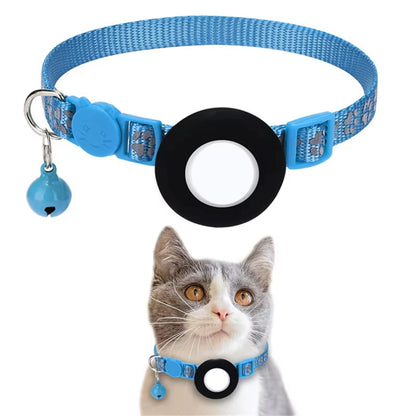 Pet Cat GPS  Tracking  with Holder Reflective Cat Collar with Bell Ring Locator Pet Accessories  paw