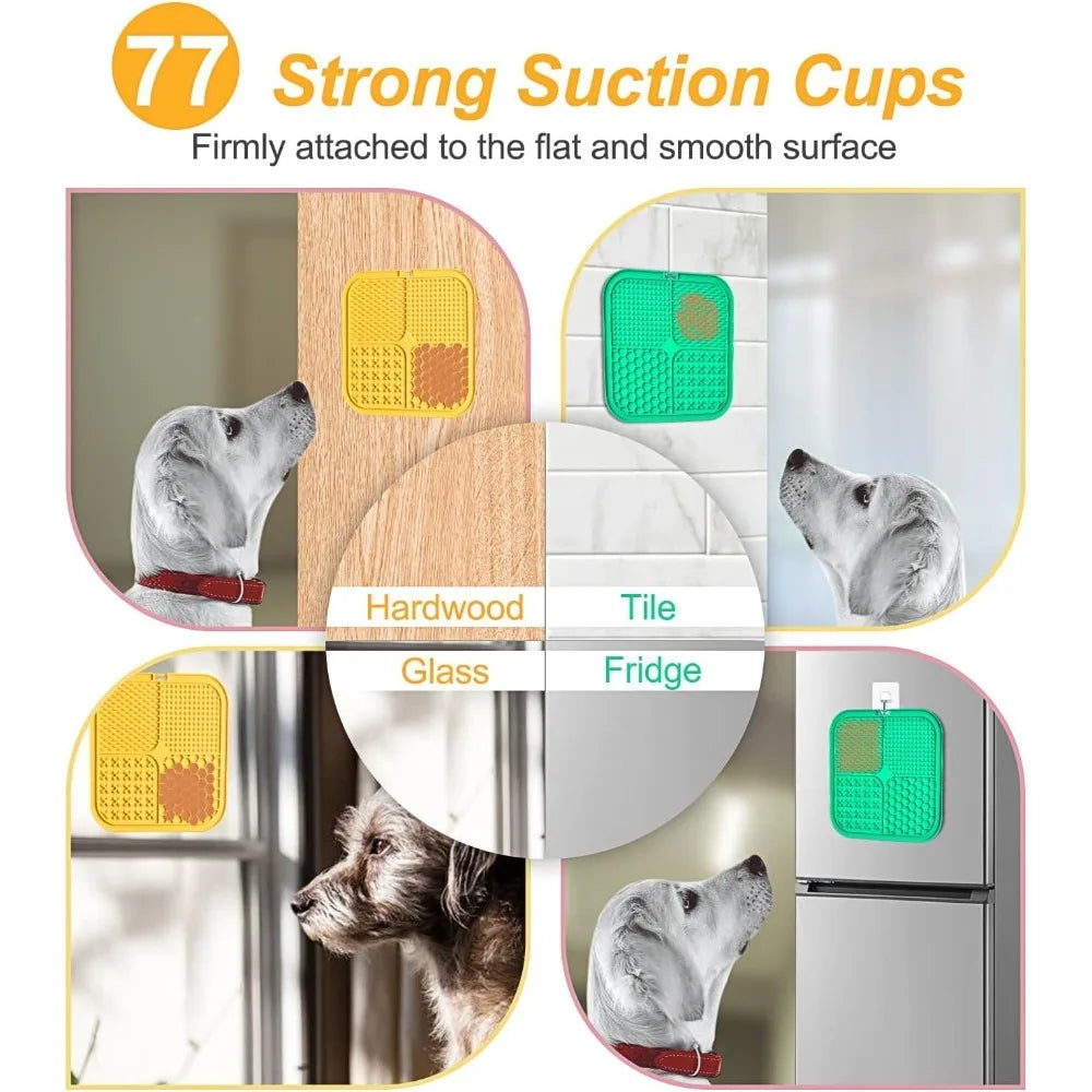 Premium Silicone Licking Mat for Dogs & Cats,Slow Feeder, Boredom Reducer, Anxiety Relief, Dishwasher Safe, Food Grade