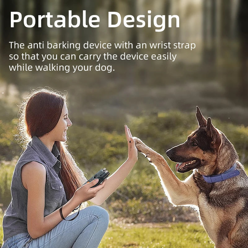 ROJECO Dog Repeller Ultrasonic Dog Alarm Anti Barking Deterrent Device Rechargeable High Power Dogs Repeller With LED Flashlight
